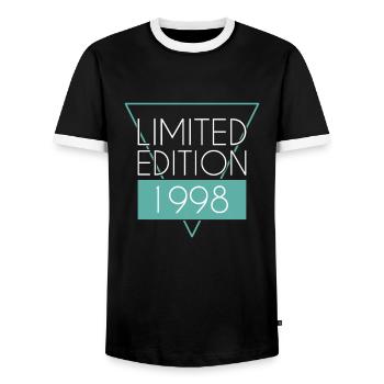 Édition limitée 1998 - T-shirt contrasté Homme - noir/blanc - Devant - AI Model Female 172 light (172cm) & AI Model Male 178 light (178cm)