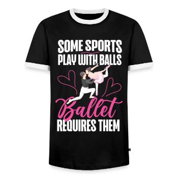 Ballet Dancer Dance Girl Ballerina - Männer Kontrast-T-Shirt - Schwarz/Weiß - Vorne - AI Model Female 172 light (172cm) & AI Model Male 178 light (178cm)