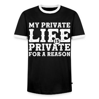 My Private Life is Private For a Reason - Privacy - Männer Kontrast-T-Shirt - Schwarz/Weiß - Vorne - AI Model Female 172 light (172cm) & AI Model Male 178 light (178cm)