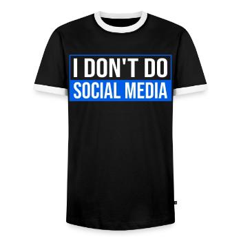 I Don't Do Social Media - Protect Your Privacy - Männer Kontrast-T-Shirt - Schwarz/Weiß - Vorne - AI Model Female 172 light (172cm) & AI Model Male 178 light (178cm)