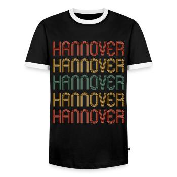 Hannoveranerin Hannoveraner Hannover - Männer Kontrast-T-Shirt - Schwarz/Weiß - Vorne - AI Model Female 172 light (172cm) & AI Model Male 178 light (178cm)