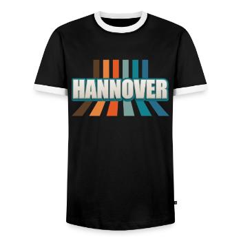 Hannoveranerin Hannoveraner Hannover - Männer Kontrast-T-Shirt - Schwarz/Weiß - Vorne - AI Model Female 172 light (172cm) & AI Model Male 178 light (178cm)