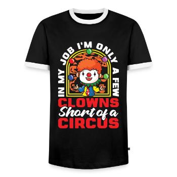 Circus Clown In My Job I'm Only A Circus Performer - Männer Kontrast-T-Shirt - Schwarz/Weiß - Vorne - AI Model Female 172 light (172cm) & AI Model Male 178 light (178cm)