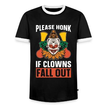Circus Clown Please Honk If Clowns Circus Staff - Männer Kontrast-T-Shirt - Schwarz/Weiß - Vorne - AI Model Female 172 light (172cm) & AI Model Male 178 light (178cm)