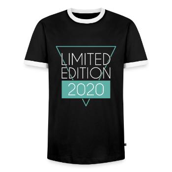 Limited Edition 2020 - Männer Kontrast-T-Shirt - Schwarz/Weiß - Vorne - AI Model Female 172 light (172cm) & AI Model Male 178 light (178cm)