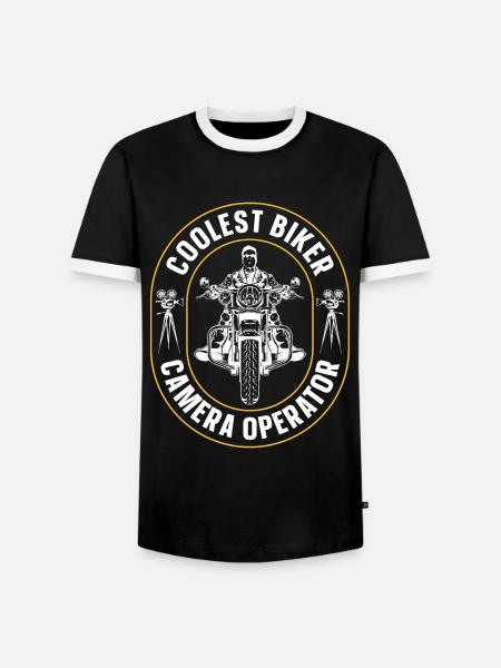 Caméraman Coolest Biker Camera Maker - T-shirt contrasté Homme - noir/blanc