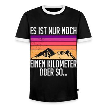 Wanderer lustig Bergesteiger Berge Naturburschen - Männer Kontrast-T-Shirt - Schwarz/Weiß - Vorne - AI Model Female 172 light (172cm) & AI Model Male 178 light (178cm)