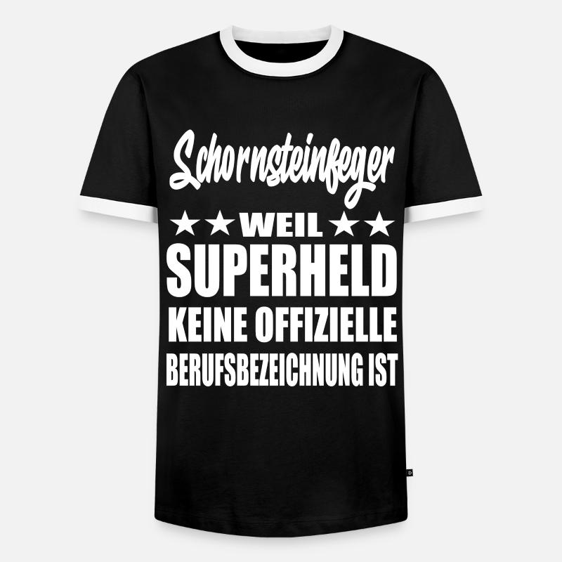 Schornsteinfeger Superheld Spruch - Männer Kontrast-T-Shirt - Schwarz/Weiß