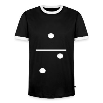 Domino Game Tile 1-2 - Drôle de costume de groupe - T-shirt contrasté Homme - noir/blanc - Devant - AI Model Female 172 light (172cm) & AI Model Male 178 light (178cm)