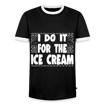 Je le fais pour la crème glacée pour les amateurs de crème glacée - T-shirt contrasté Homme - noir/blanc - Devant - AI Model Female 172 light (172cm) & AI Model Male 178 light (178cm)