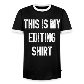 This Is My Editing Shirt Video-Editor-Bearbeitung - Männer Kontrast-T-Shirt - Schwarz/Weiß - Vorne - AI Model Female 172 light (172cm) & AI Model Male 178 light (178cm)