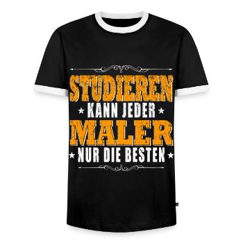 Maler Lackierer Studieren kann jeder - Männer Kontrast-T-Shirt - Schwarz/Weiß - Vorne - AI Model Female 172 light (172cm) & AI Model Male 178 light (178cm)