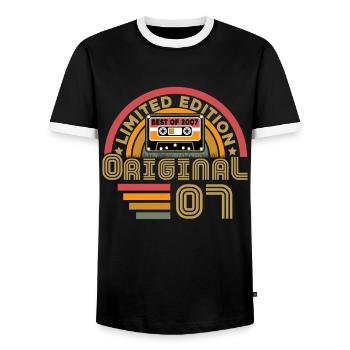 Original 2007 Vintage Anniversaire Humour - T-shirt contrasté Homme - noir/blanc - Devant - AI Model Female 172 light (172cm) & AI Model Male 178 light (178cm)