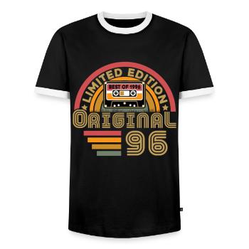 Original 1996 Vintage Anniversaire Humour - T-shirt contrasté Homme - noir/blanc - Devant - AI Model Female 172 light (172cm) & AI Model Male 178 light (178cm)