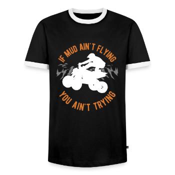 Wenn der Schlamm nicht fliegt Lustiges Quad - Männer Kontrast-T-Shirt - Schwarz/Weiß - Vorne - AI Model Female 172 light (172cm) & AI Model Male 178 light (178cm)