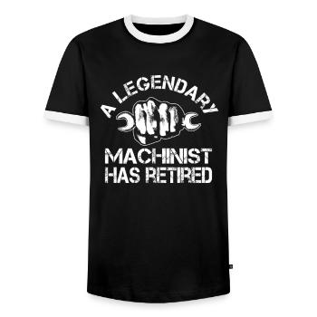 Problèmes de tolérance des mécaniciens du CNC - T-shirt contrasté Homme - noir/blanc - Devant - AI Model Female 172 light (172cm) & AI Model Male 178 light (178cm)
