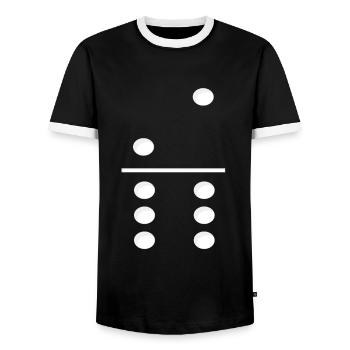 Domino Game Tile 2-6 - Drôle de costume de groupe - T-shirt contrasté Homme - noir/blanc - Devant - AI Model Female 172 light (172cm) & AI Model Male 178 light (178cm)