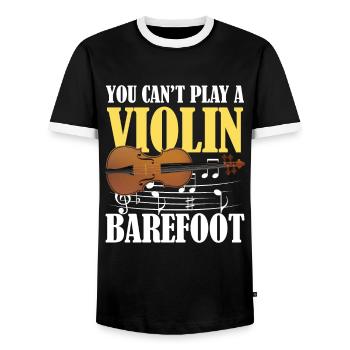 You Can't Play Violin Barefoot - Männer Kontrast-T-Shirt - Schwarz/Weiß - Vorne - AI Model Female 172 light (172cm) & AI Model Male 178 light (178cm)