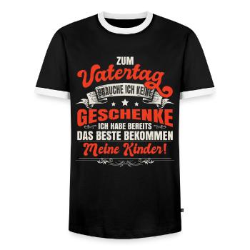 Männertag | Vatertag | Familienzeit | Papa - Männer Kontrast-T-Shirt - Schwarz/Weiß - Vorne - AI Model Female 172 light (172cm) & AI Model Male 178 light (178cm)