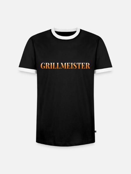Grillmeister - Männer Kontrast-T-Shirt - Schwarz/Weiß