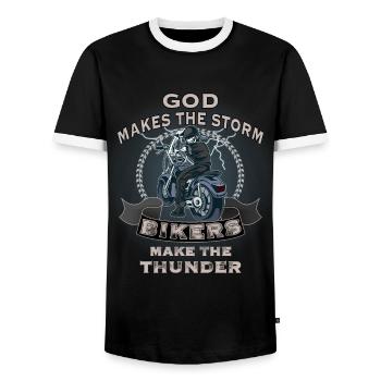 Lustiger Spruch Motorrad für Biker Motorradfahrer - Männer Kontrast-T-Shirt - Schwarz/Weiß - Vorne - AI Model Female 172 light (172cm) & AI Model Male 178 light (178cm)