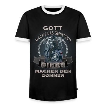 Motorrad Lustiger Spruch für Motorradfahrer Biker - Männer Kontrast-T-Shirt - Schwarz/Weiß - Vorne - AI Model Female 172 light (172cm) & AI Model Male 178 light (178cm)