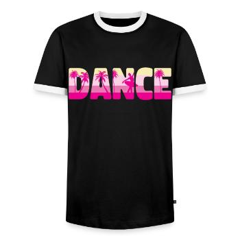 Ballet Dancer Dance Girl Ballerina - Men's Ringer Shirt - black/white - Front - AI Model Female 172 light (172cm) & AI Model Male 178 light (178cm)