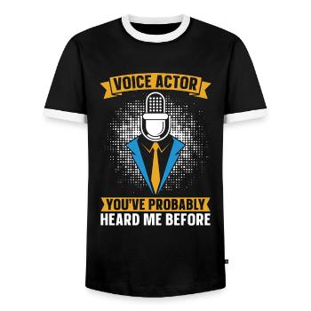 Voice Actor You've Probably Heard Me Voice Acting - Männer Kontrast-T-Shirt - Schwarz/Weiß - Vorne - AI Model Female 172 light (172cm) & AI Model Male 178 light (178cm)