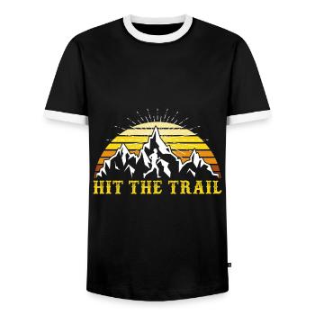 Rendez-vous sur le sentier pédestre - T-shirt contrasté Homme - noir/blanc - Devant - AI Model Female 172 light (172cm) & AI Model Male 178 light (178cm)