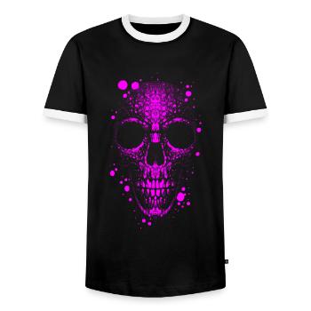 Totenkopf Skull - Männer Kontrast-T-Shirt - Schwarz/Weiß - Vorne - AI Model Female 172 light (172cm) & AI Model Male 178 light (178cm)