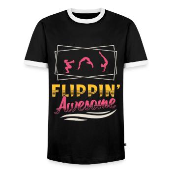 Contortion Flippin' Awesome Backflip Contortionist - Men's Ringer Shirt - black/white - Front - AI Model Female 172 light (172cm) & AI Model Male 178 light (178cm)