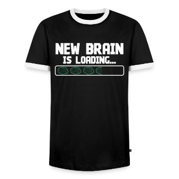 Brain Surgeon New Brain Is Loading Neurosurgeon - Men's Ringer Shirt - black/white - Front - AI Model Female 172 light (172cm) & AI Model Male 178 light (178cm)