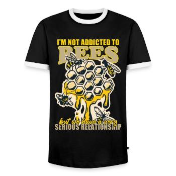 Imkerei Nektar Honig Imkerei Wabe - Männer Kontrast-T-Shirt - Schwarz/Weiß - Vorne - AI Model Female 172 light (172cm) & AI Model Male 178 light (178cm)