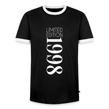 Édition limitée 1998 - T-shirt contrasté Homme - noir/blanc - Devant - AI Model Female 172 light (172cm) & AI Model Male 178 light (178cm)