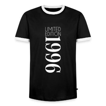Édition limitée 1996 - T-shirt contrasté Homme - noir/blanc - Devant - AI Model Female 172 light (172cm) & AI Model Male 178 light (178cm)