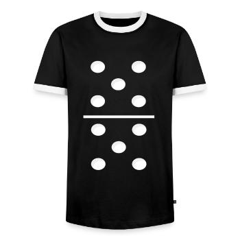 Domino Game Tile 5-5 - Drôle de costume de groupe - T-shirt contrasté Homme - noir/blanc - Devant - AI Model Female 172 light (172cm) & AI Model Male 178 light (178cm)