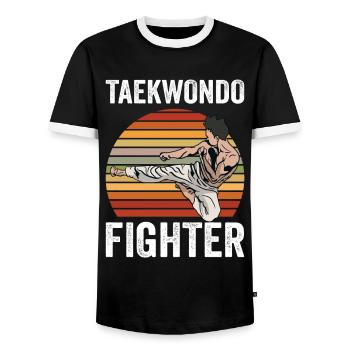 Tae Kwon Do - taekwondo - Kampfsport - Männer Kontrast-T-Shirt - Schwarz/Weiß - Vorne - AI Model Female 172 light (172cm) & AI Model Male 178 light (178cm)