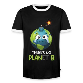 There is no Planet B Mission Erde Umweltliebe - Männer Kontrast-T-Shirt - Schwarz/Weiß - Vorne - AI Model Female 172 light (172cm) & AI Model Male 178 light (178cm)
