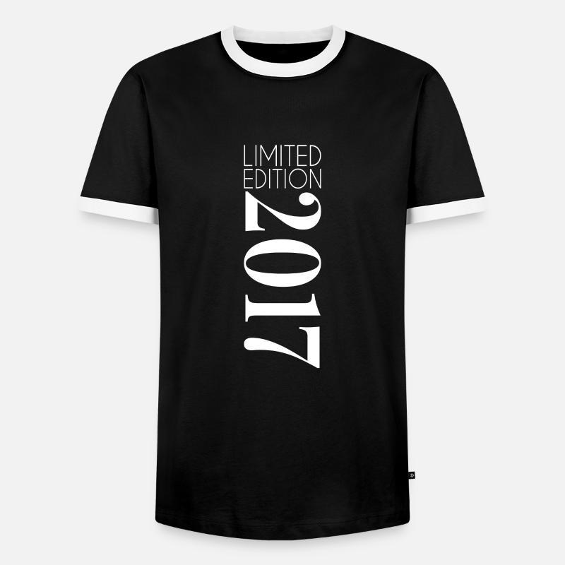 Limited Edition 2017 - Männer Kontrast-T-Shirt - Schwarz/Weiß