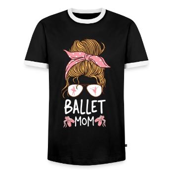 Ballet Dancer Dance Girl Ballerina - Männer Kontrast-T-Shirt - Schwarz/Weiß - Vorne - AI Model Female 172 light (172cm) & AI Model Male 178 light (178cm)
