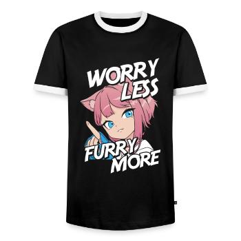 Furry Fandom Fursuits Mehr - Männer Kontrast-T-Shirt - Schwarz/Weiß - Vorne - AI Model Female 172 light (172cm) & AI Model Male 178 light (178cm)