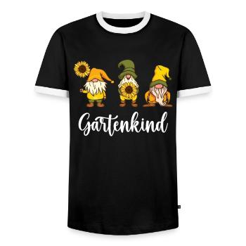 Gartenkind Gartenzwerge Schrebergarten Gartenfan - Männer Kontrast-T-Shirt - Schwarz/Weiß - Vorne - AI Model Female 172 light (172cm) & AI Model Male 178 light (178cm)