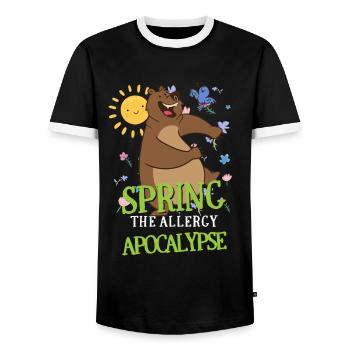 Printemps L’apocalypse de l’allergie drôle de dicton - T-shirt contrasté Homme - noir/blanc - Devant - AI Model Female 172 light (172cm) & AI Model Male 178 light (178cm)