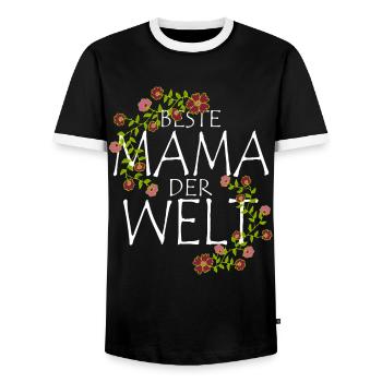 Best mom in the world - Men's Ringer Shirt - black/white - Front - AI Model Female 172 light (172cm) & AI Model Male 178 light (178cm)