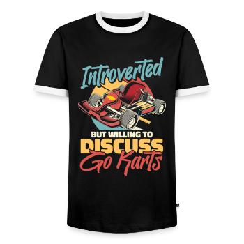 Go Karting Karting Karting Drivers Introvertis - T-shirt contrasté Homme - noir/blanc - Devant - AI Model Female 172 light (172cm) & AI Model Male 178 light (178cm)