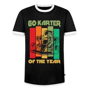 Go Kart Kartfahren Kartfahrer Cool - Männer Kontrast-T-Shirt - Schwarz/Weiß - Vorne - AI Model Female 172 light (172cm) & AI Model Male 178 light (178cm)