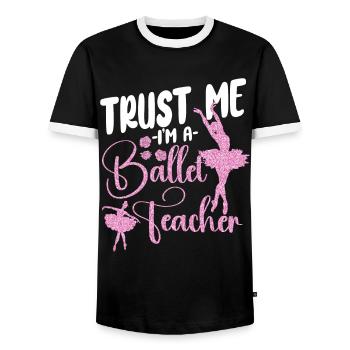 Ballet Dancer Dance Girl Ballerina - Männer Kontrast-T-Shirt - Schwarz/Weiß - Vorne - AI Model Female 172 light (172cm) & AI Model Male 178 light (178cm)
