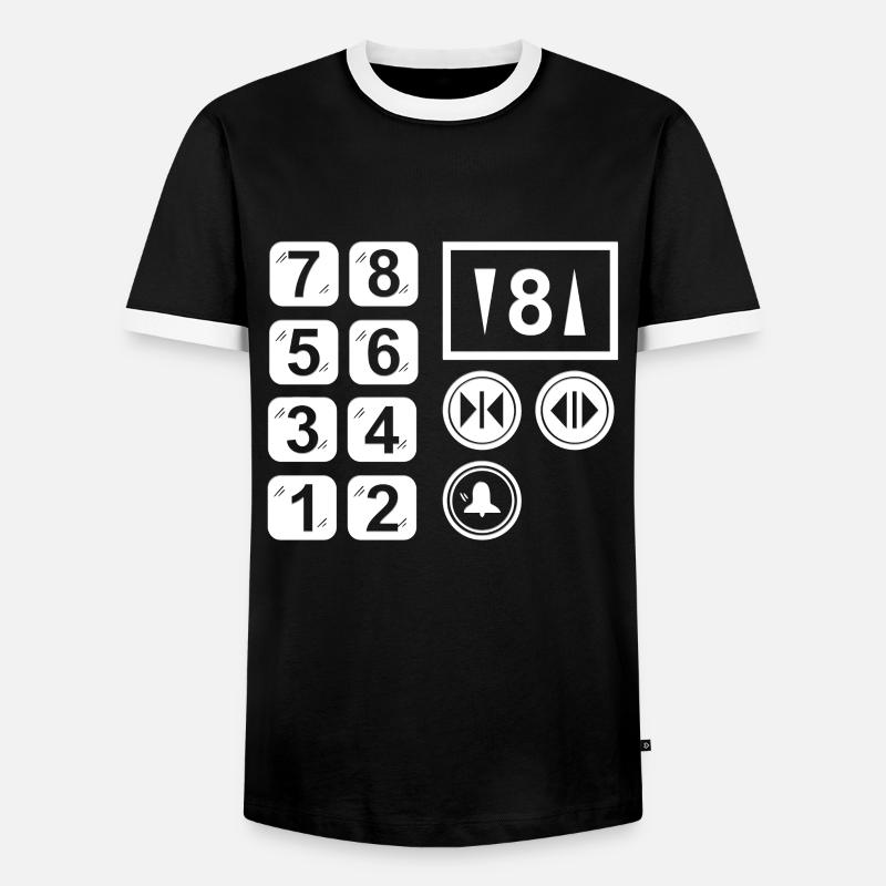 Elevator Buttons - Men's Ringer Shirt - black/white