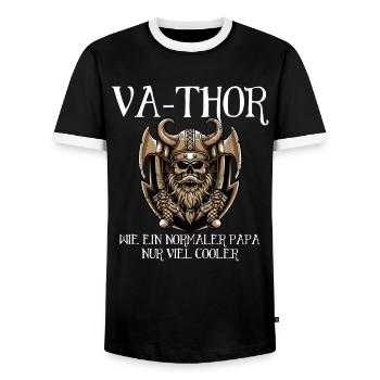 Herren Vatertagsgeschenk Vathor Papa Vater - Männer Kontrast-T-Shirt - Schwarz/Weiß - Vorne - AI Model Female 172 light (172cm) & AI Model Male 178 light (178cm)