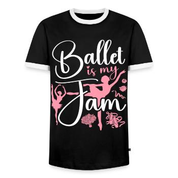 Ballet Dancer Dance Girl Ballerina - Männer Kontrast-T-Shirt - Schwarz/Weiß - Vorne - AI Model Female 172 light (172cm) & AI Model Male 178 light (178cm)
